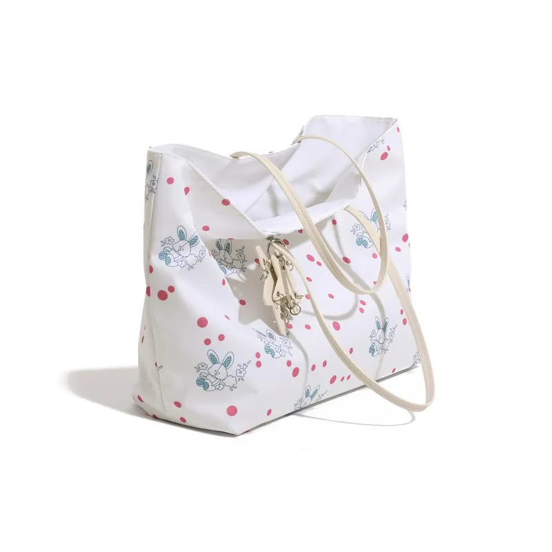 BOBDOG Fabric Tote One Shoulder Handbag Tubas Women's Ecru/Pink-1