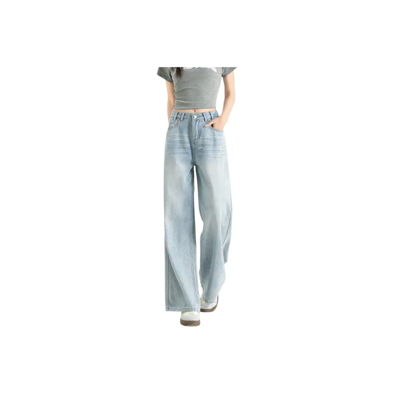 FAWENXIANGZI Jeans Women's Light Blue-0