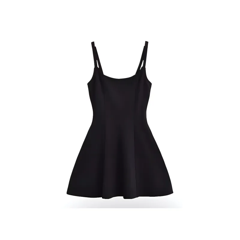 Mu Qingqing Slip Dresses Women's Black-0