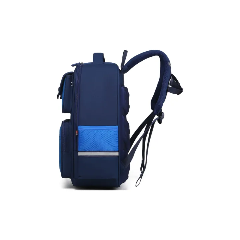 EDISON Polyester School Backpack Unisex Blue Green/Sky Blue/Pink White-6