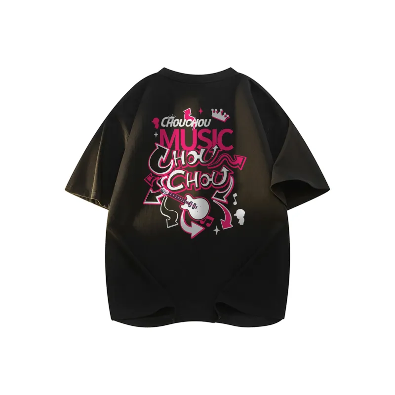 CHOUCHOUS Drop Shoulder Sleeve T Shirt Women's-0