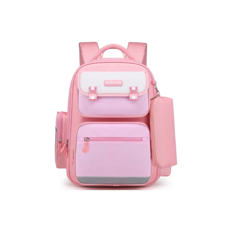 EDISON Polyester School Backpack Unisex Blue Green/Sky Blue/Pink White-8
