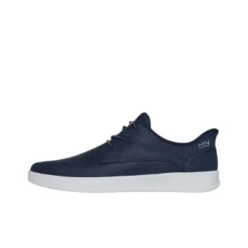 Skechers MARK NASON Anti Slip Wear Resistant Low Top Casual Shoes Men's Navy Blue