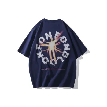 FONDLOOK T-Shirts Unisex Navy Blue
