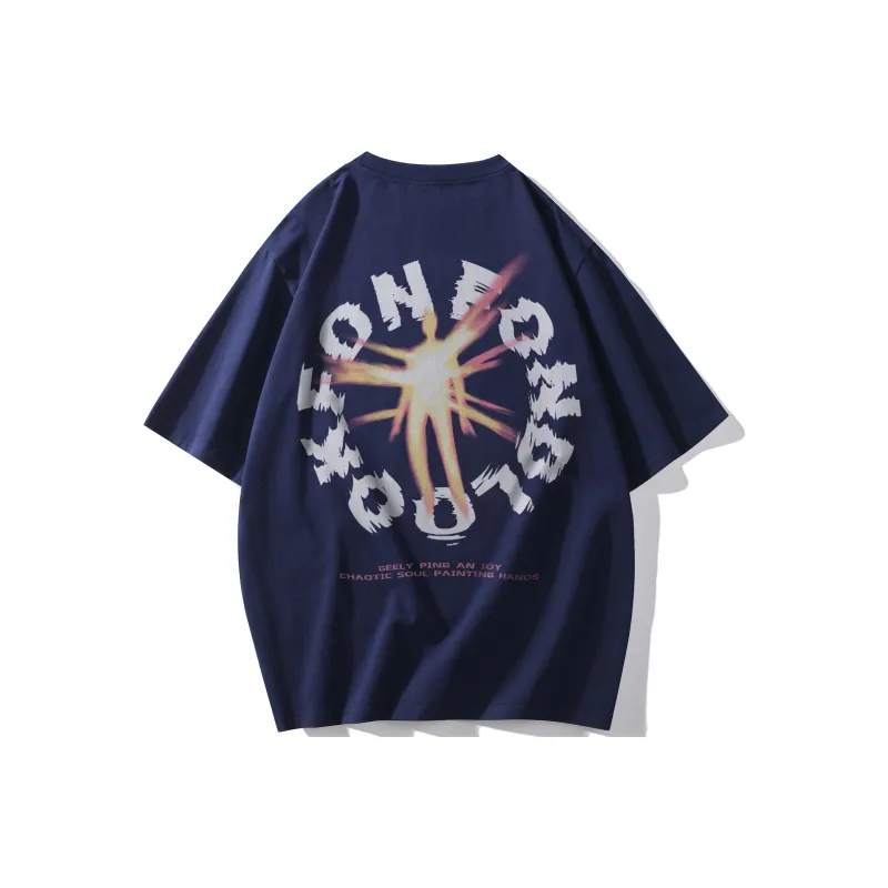 FONDLOOK T-Shirts Unisex Navy Blue-0