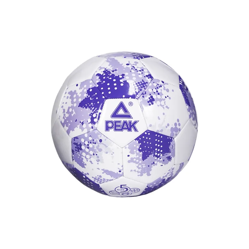 PEAK Size 5 Ball Soccer PVC Machine Stitched Soccer Ball Unisex White Purple-0