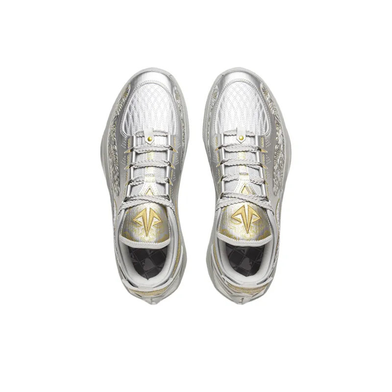 LiNing JB3 Coverage Anti Rollover Low Top Basketball Shoes Men's Silver-3