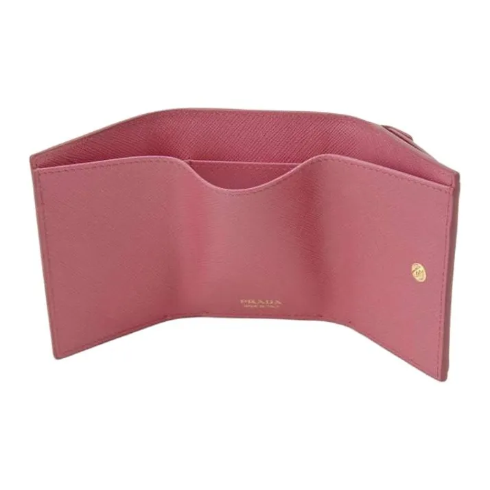 PRADA Saffiano Calfskin Wallet Women's Peony Pink-2