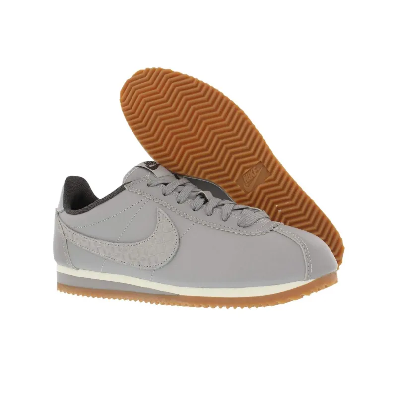 Nike Classic Cortez Anti Slip Wear Resistant Low Top Casual Shoes Women's Silver-4