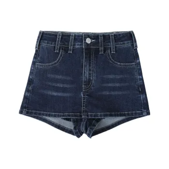 YINLEI Denim Shorts Unisex Dark Blue