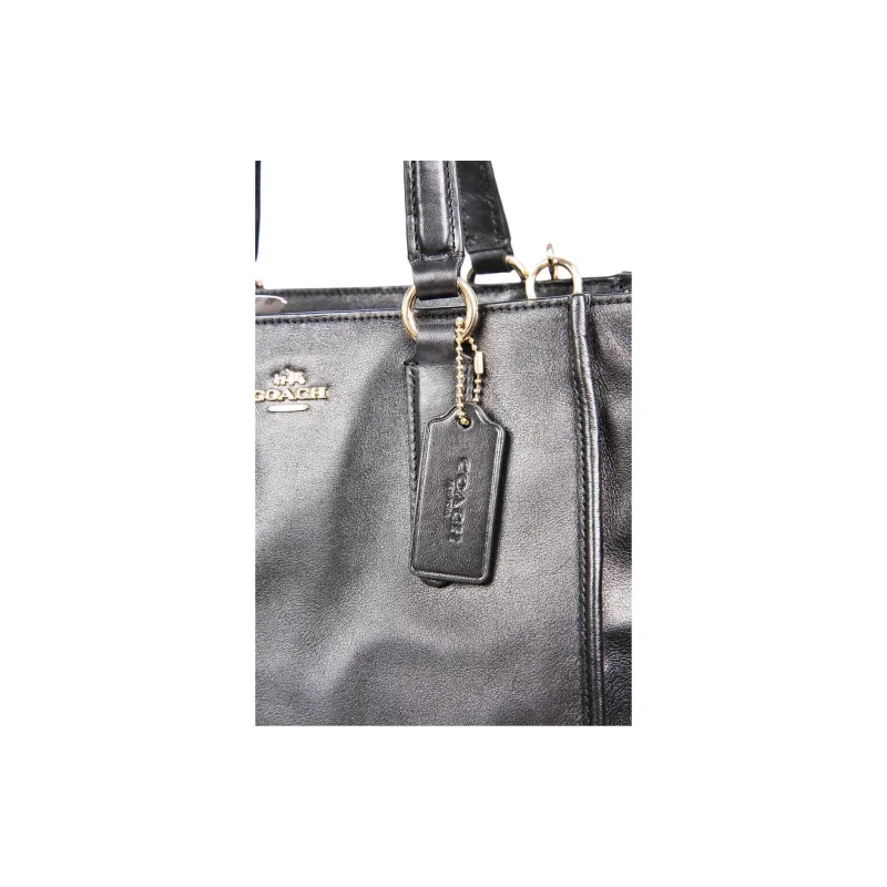 COACH Leather One Shoulder Handbag Tubas Women's Black-5