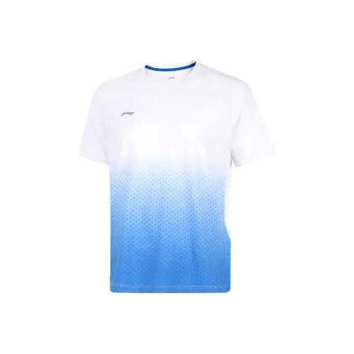 LiNing Sports Life Collection T Shirt Men's Standard White/Rowing Blue