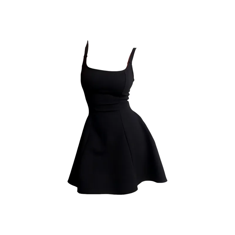 Mu Qingqing Slip Dresses Women's Black-1