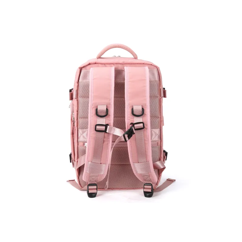 JEANSWEST Polyamide Backpack Unisex Black/Pink-7