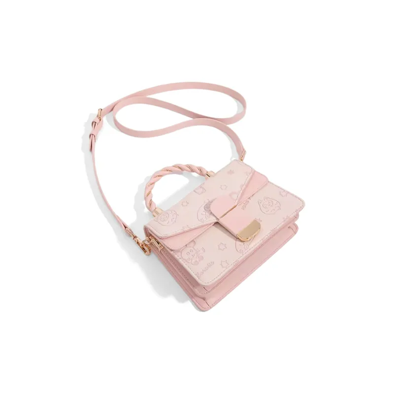CLEVER& KETCH PU Shoulder Bag, Crossbody Bag, Handbag Women's Pink/Ecru-4