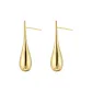 Gold Waterdrop Hoop Earrings 1 Pair Eh-3585.ebB