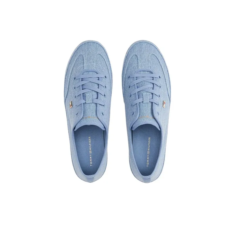 Tommy Hilfiger Trainers Low Top Skateboard Shoes Women's Light Blue-3
