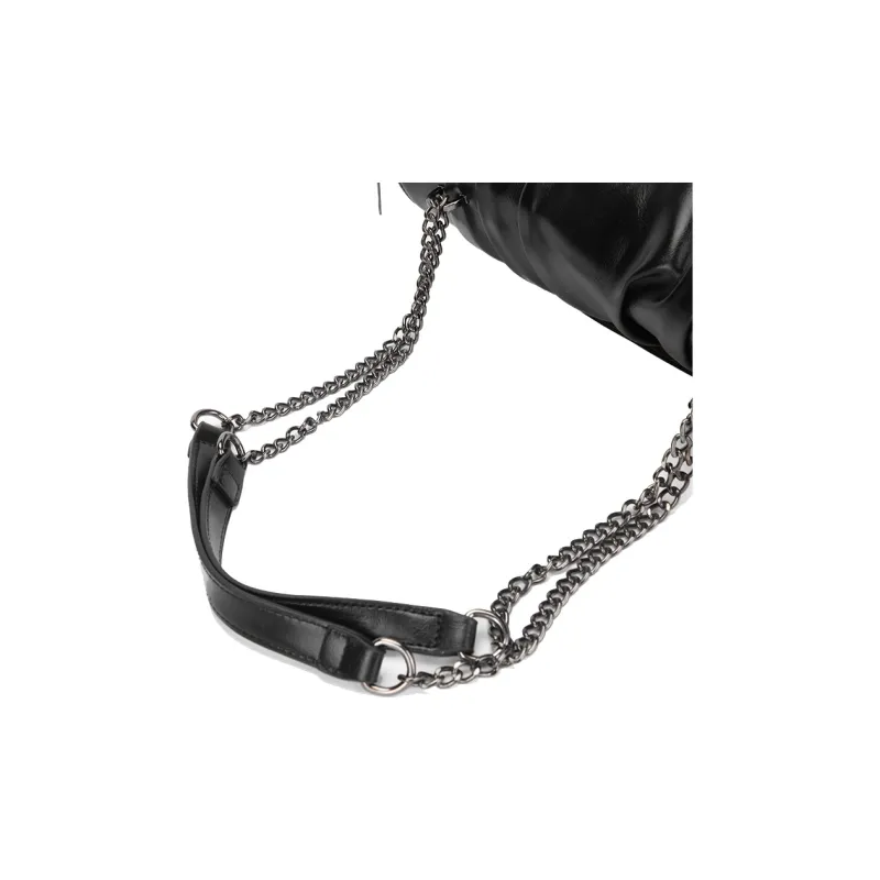 Mulinsen PVC Shoulder Bag Women's Black/White-2
