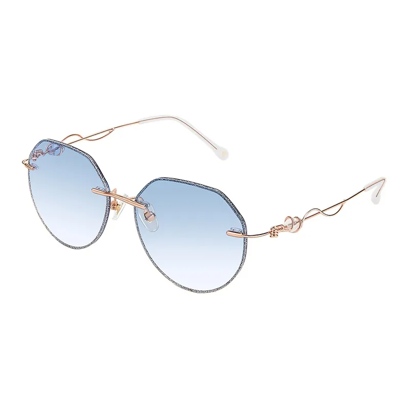 MUYKUY Metal Oval Sunglasses Women's-5