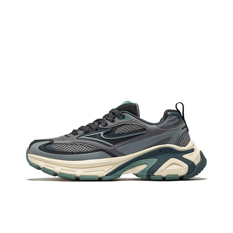 Erke Hongyu 2.0 Breathable And Wear resistant Low Top Chunky Sneakers Men's Steel Gray Cool Gray-0