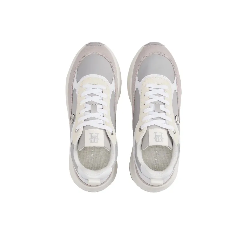 Tommy Hilfiger TH Monogram Low Top Casual Shoes Women's White Gray-3