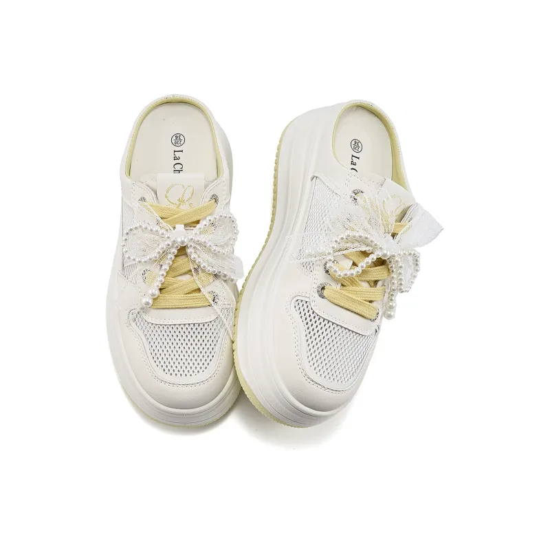 La Chapelle Closed Toe Slippers Women's Beige Yellow-1