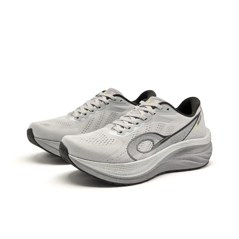 QIAODAN Navigation 600 Running Shoes Men Low Top Snow Gray Black-2