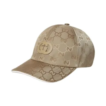 GUCCI Nylon Baseball Caps Unisex Beige