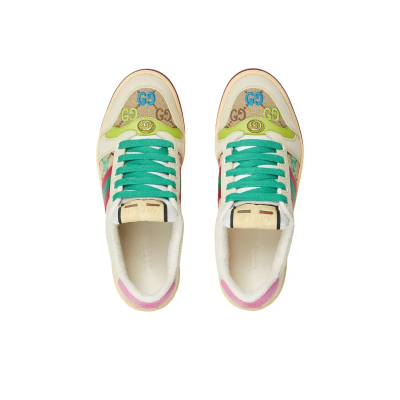 GUCCI Screener Low Top Skateboard Shoes Women's White-3