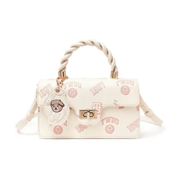 Teenie Weenie PU Crossbody, One Shoulder, Small Square Handbag Women's Pink White/Cherry Blossom Pink