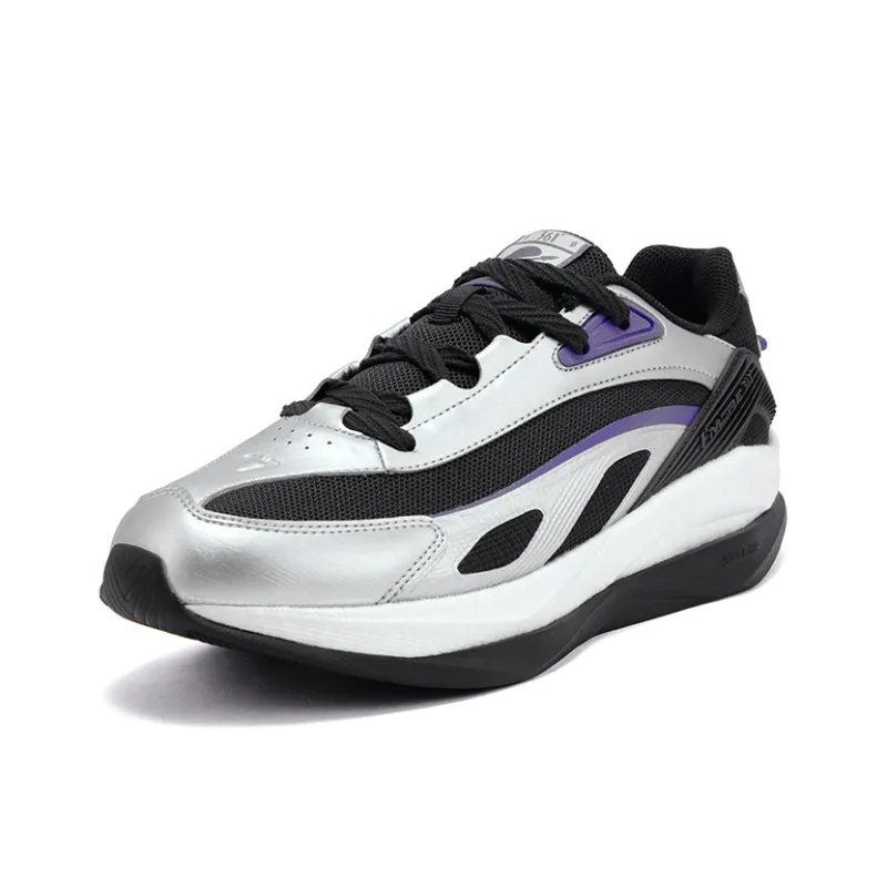 361° Spaceship Anti Slip Wear Resistant Low Top Casual Shoes Men's Black Silver Gray-1