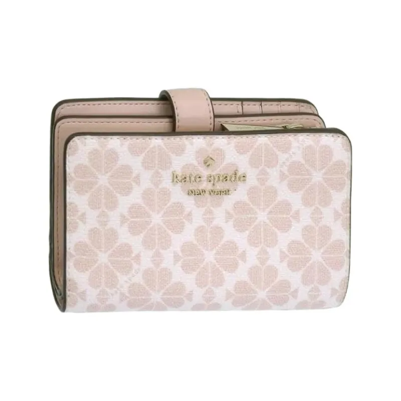 Kate Spade PVC Polyvinyl Chloride Wallet Medium Size Women's Rose Smoky Color-1