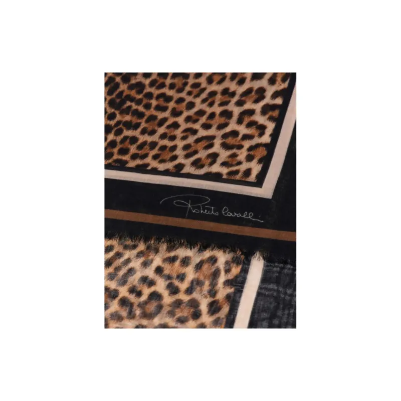 Roberto Cavalli Modal, Silk Knit Scarves Women's Brown-1