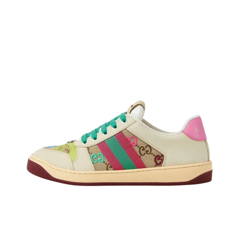 GUCCI Screener Low Top Skateboard Shoes Women's White-0