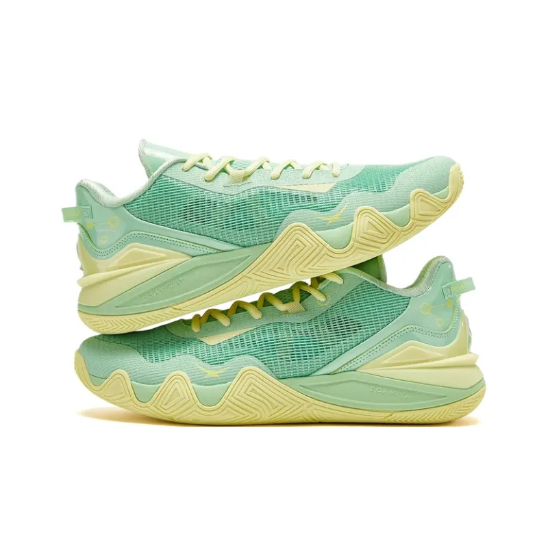 PEAK Basketball Shoes Men Low Top Bright Grass Green-4