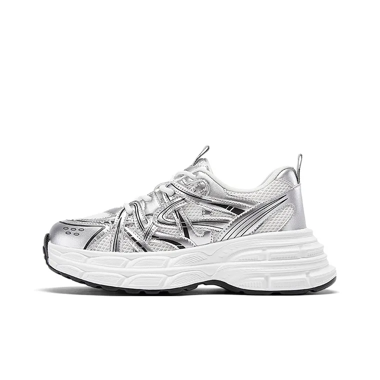 DAPHNE Low Top Chunky Sneakers Women's Silver-0