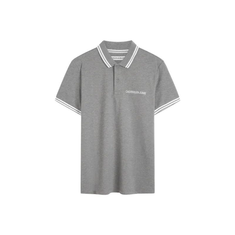 CALVIN KLEIN Polo Shirt Men's Summer Cloud Gray-0