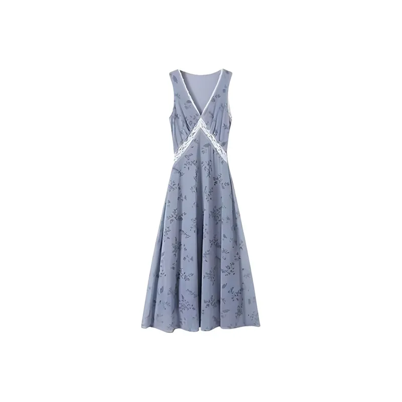AHDO Sleeveless Dresses Women's Blue-0