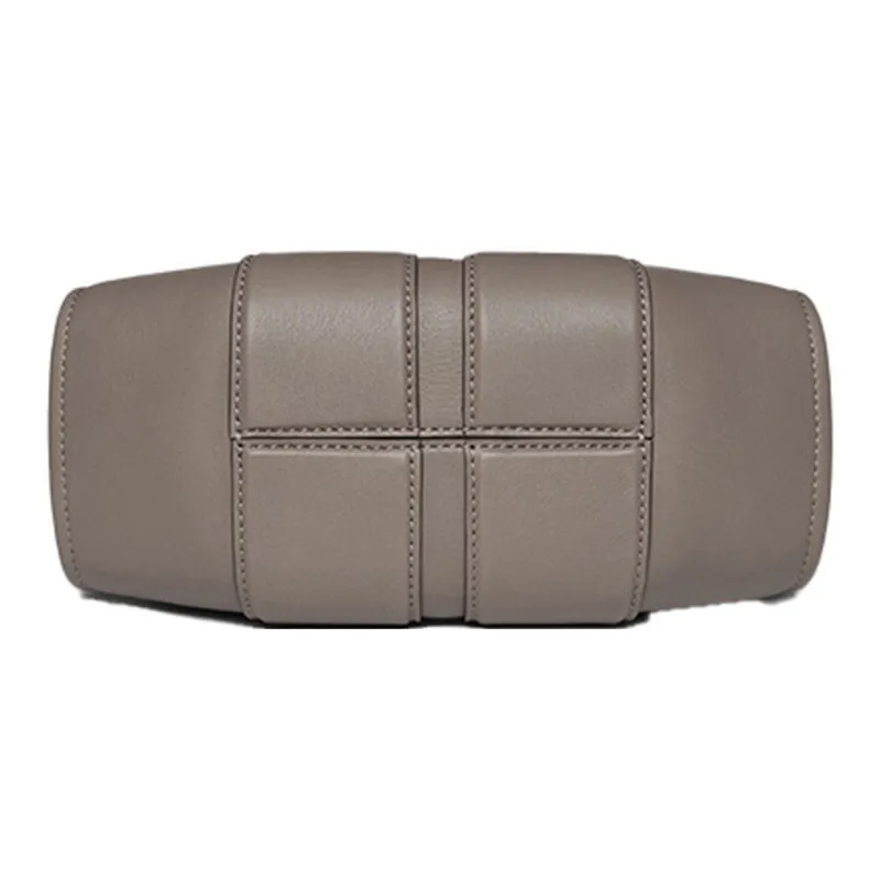 ZESH Spain Imported Top Grain Calfskin Crossbody Bag, One Shoulder Handbag Women's Elephant Gray-3