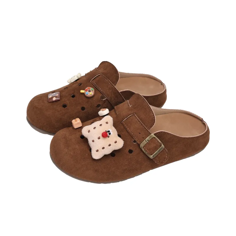 XMISTUO Rubber Sole Quiet Abrasion Resistant Slip Resistant Closed Toe Slippers Women's-5