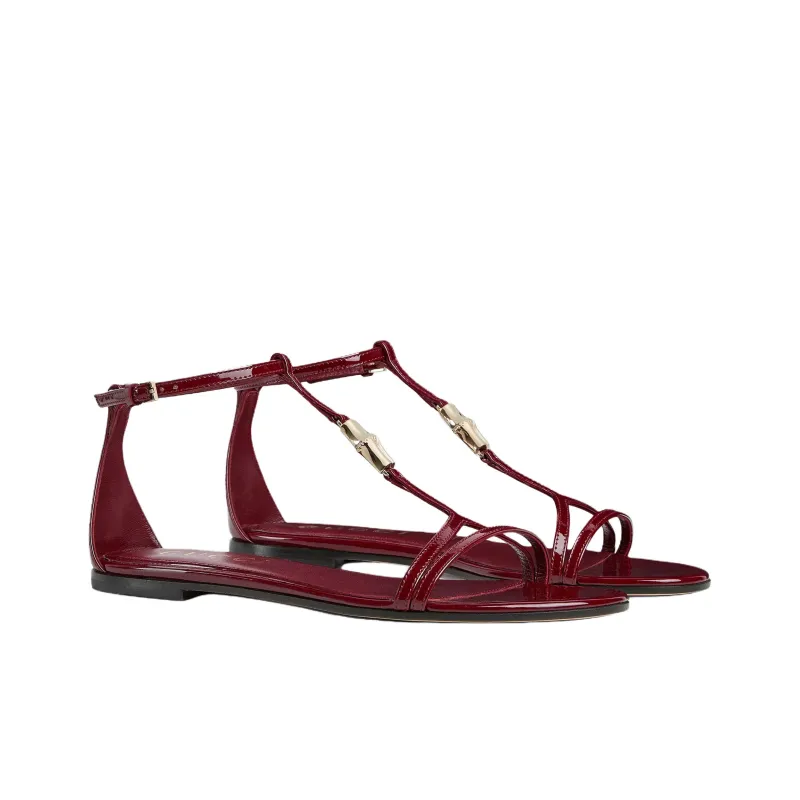 GUCCI One Strap Sandals Women's Red-1
