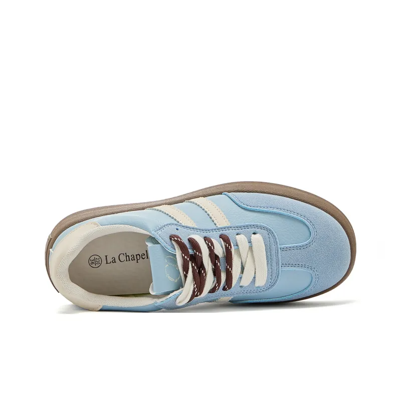 La Chapelle Anti Slip Wear Resistant Low Top Skateboard Shoes Women's Blue-6