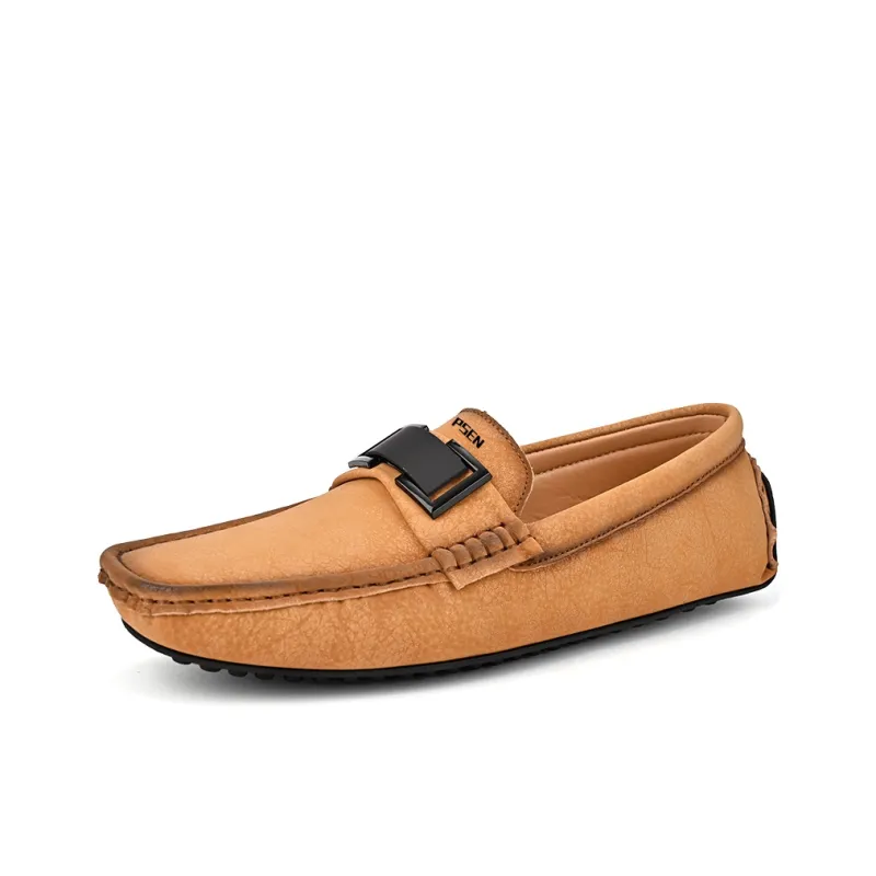 AIPSEN Gommino Loafers Men's Yellow Brown-1
