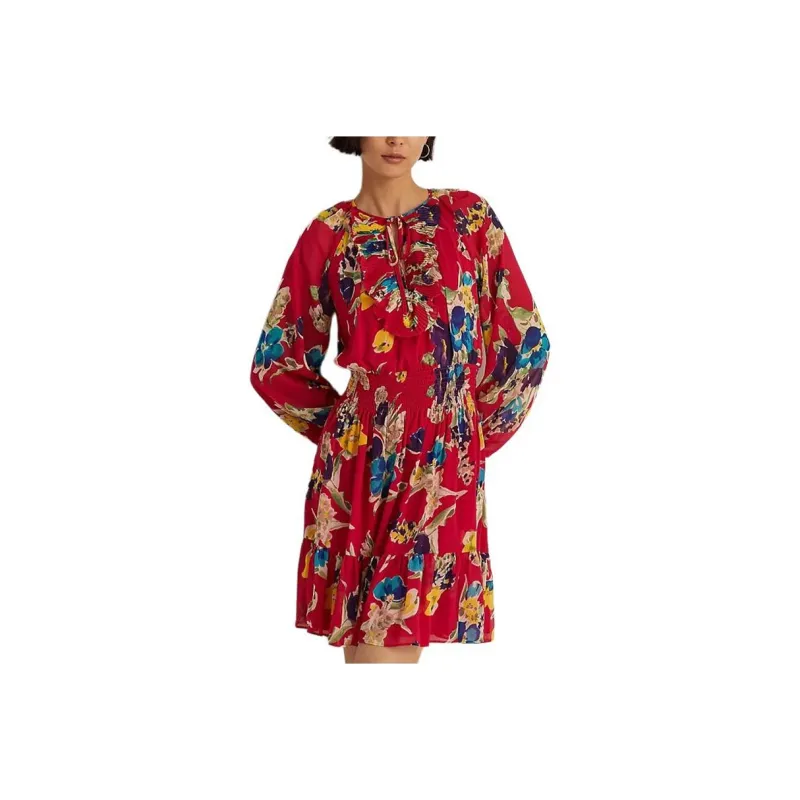 Polo Ralph Lauren Long-Sleeved Dresses Women's Red-0