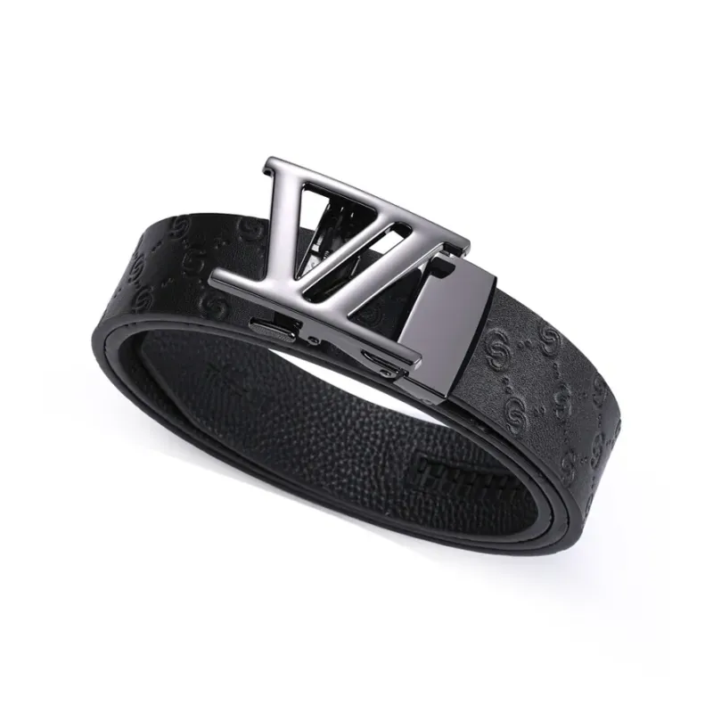 Cheekkiss Top Grain Cow Leather Belts Men's Gunmetal 3.5cm-9