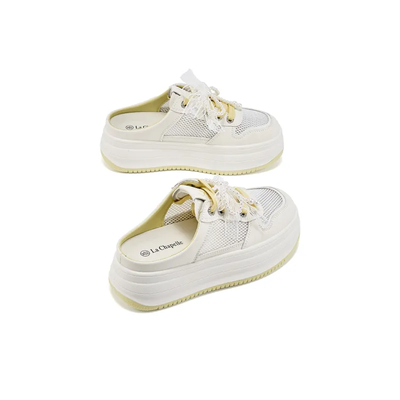 La Chapelle Closed Toe Slippers Women's Beige Yellow-2