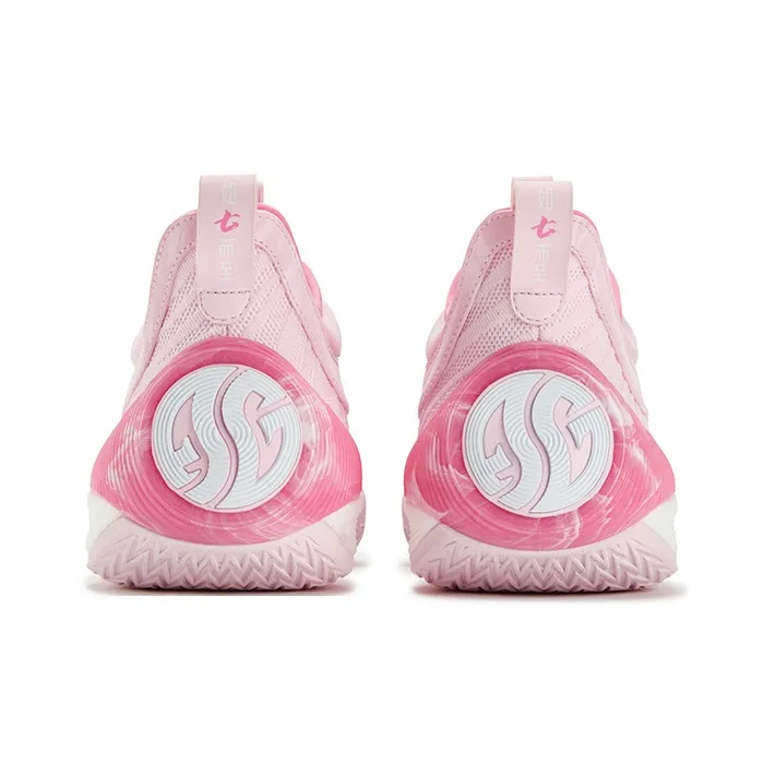 361° Zen 7 Cushioning Coverage Abrasion Resistant Slip Resistant Low Top Basketball Shoes Men's Pure White Pink-3