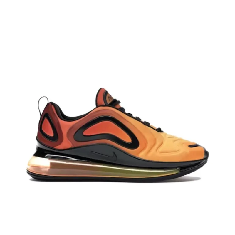 Nike Air Max 720 Anti Slip Wear Resistant Low Top Marathon Running Shoes Unisex Red Yellow-1