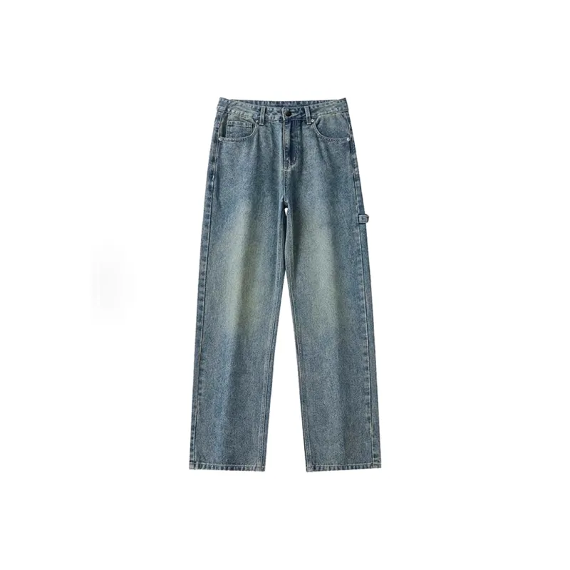 HKRXEC Jeans Men Vintage Blue-0