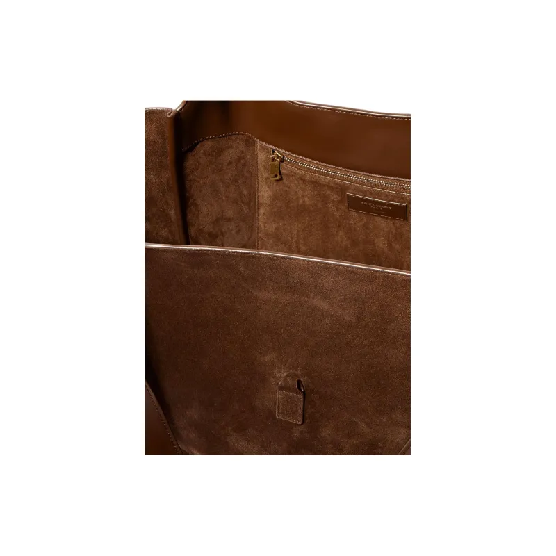 SAINT LAURENT LE5A7 Suede Tote Bag, Shopping Bag, Shoulder Bag Women's Brown-2